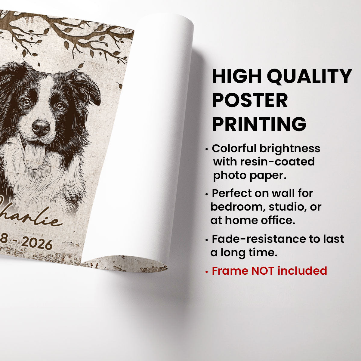 Under Tree Pet Dog Cat Memorial Custom Photo You Were Our Favorite Hello - Personalized Poster - Sympathy Gift, Remembrance Gift