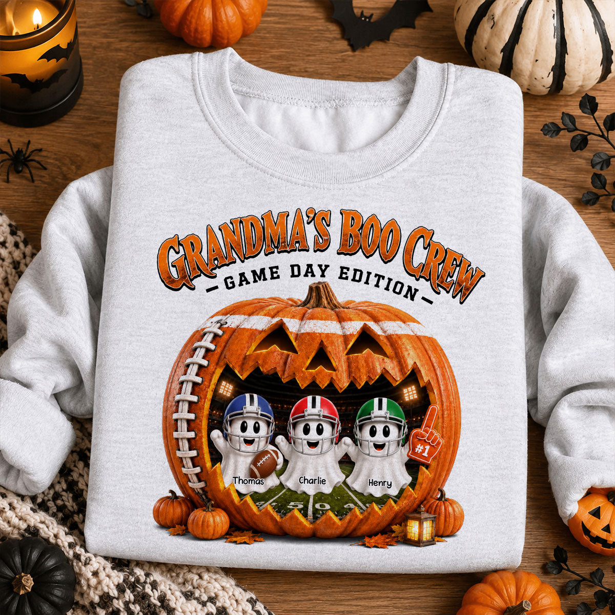 Grandma's Boo Crew Game Day Edition - Personalized Shirt - Halloween Gift, Gift For Grandma
