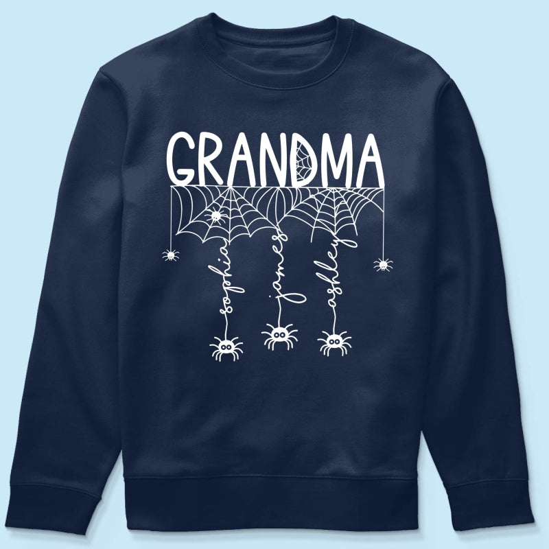 Grandma Mom Spooky Spiders - Personalized Shirt - Halloween Gift