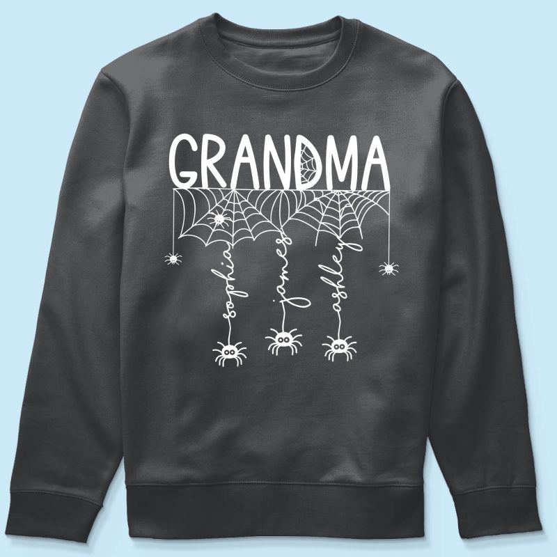 Grandma Mom Spooky Spiders - Personalized Shirt - Halloween Gift