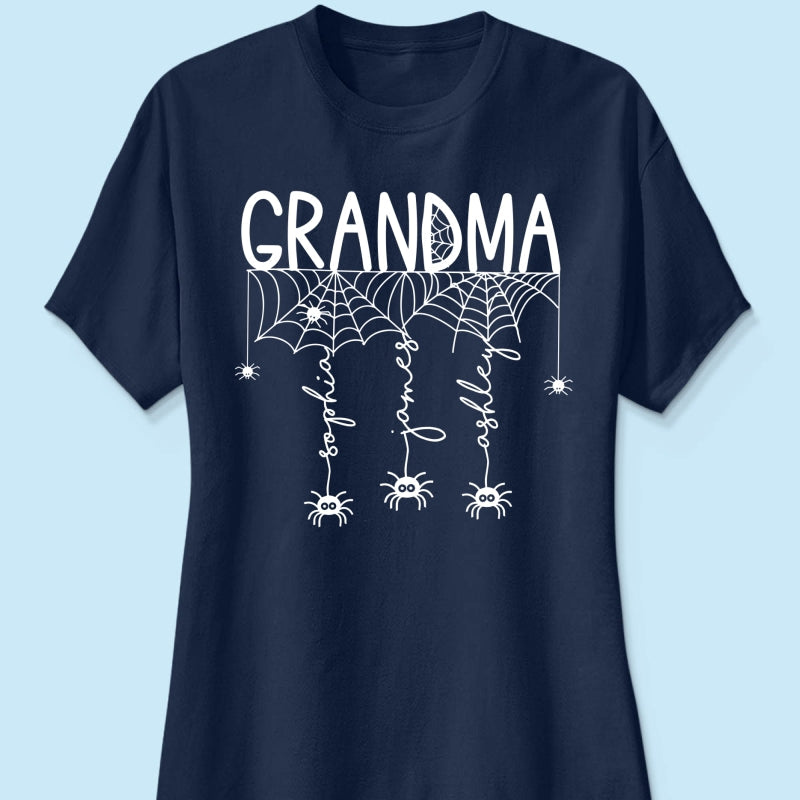 Grandma Mom Spooky Spiders - Personalized Shirt - Halloween Gift