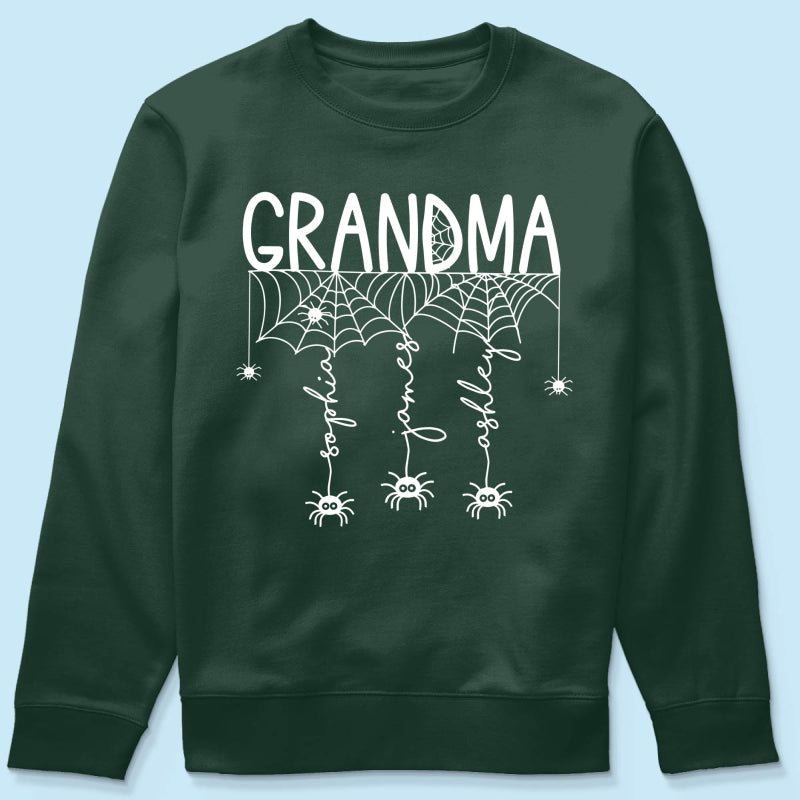 Grandma Mom Spooky Spiders - Personalized Shirt - Halloween Gift