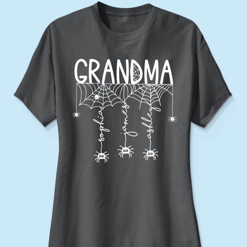 Grandma Mom Spooky Spiders - Personalized Shirt - Halloween Gift
