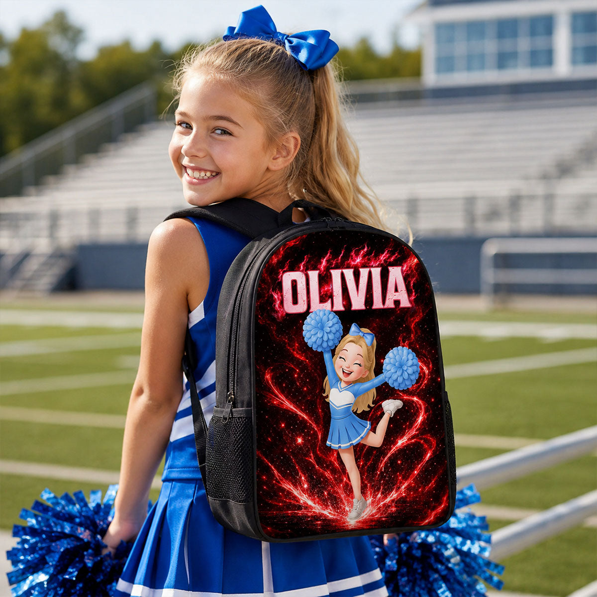 Cheerleader Trendy Design Backpack for Boys Girls - Personalized Backpack - Back to School Gift for Daughter, Son