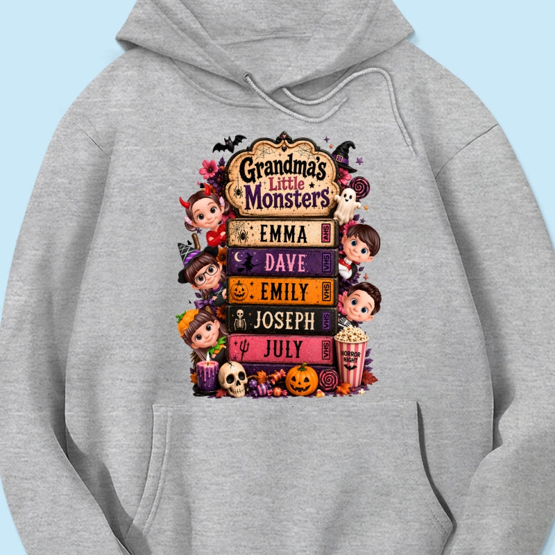 Retro Halloween Movie Grandma Grandkids - Personalized Shirt - Halloween Gift, Gift For Grandma
