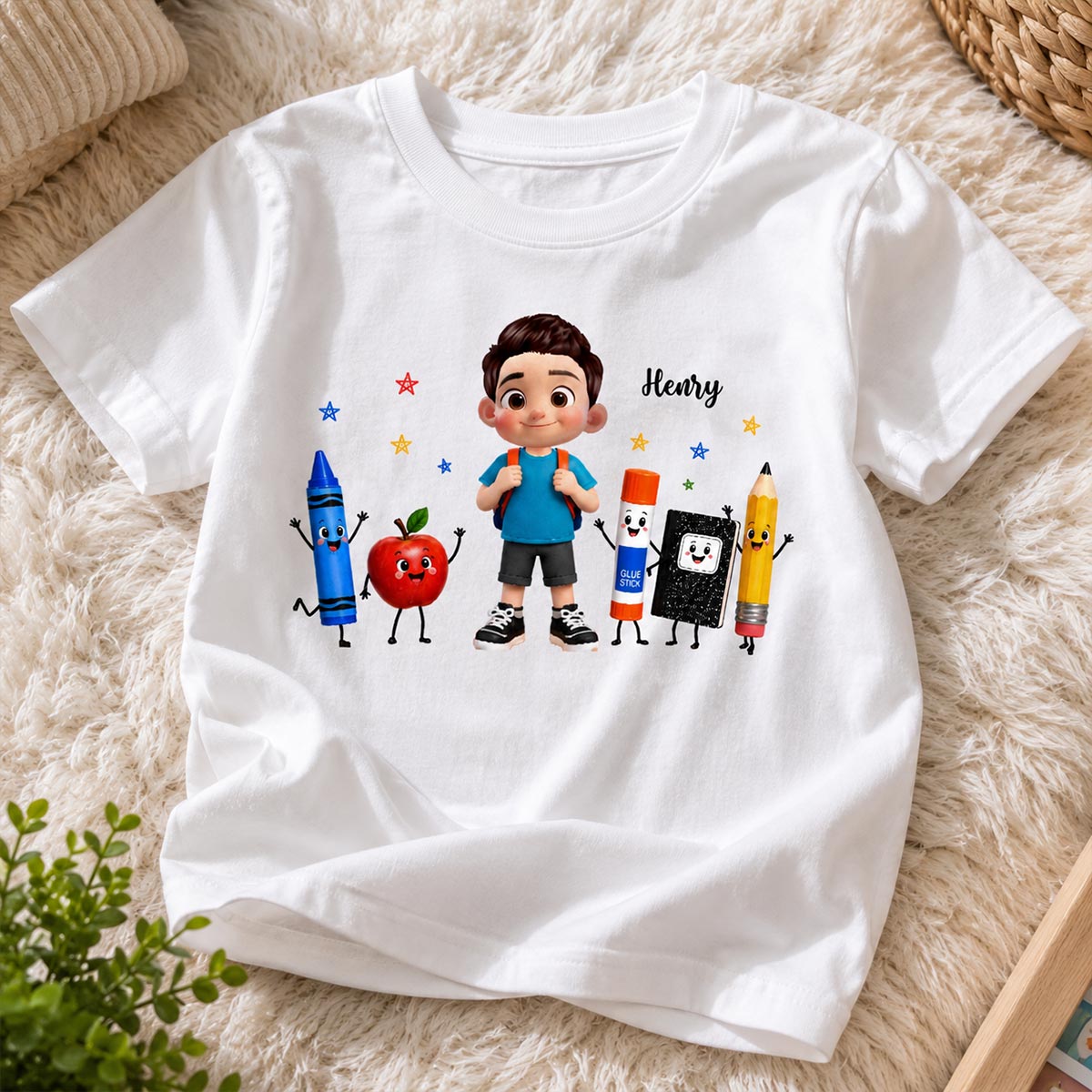 Cute Kid Funny School Supplies Friends - Personalized Shirt - Back To School Gift For Kids