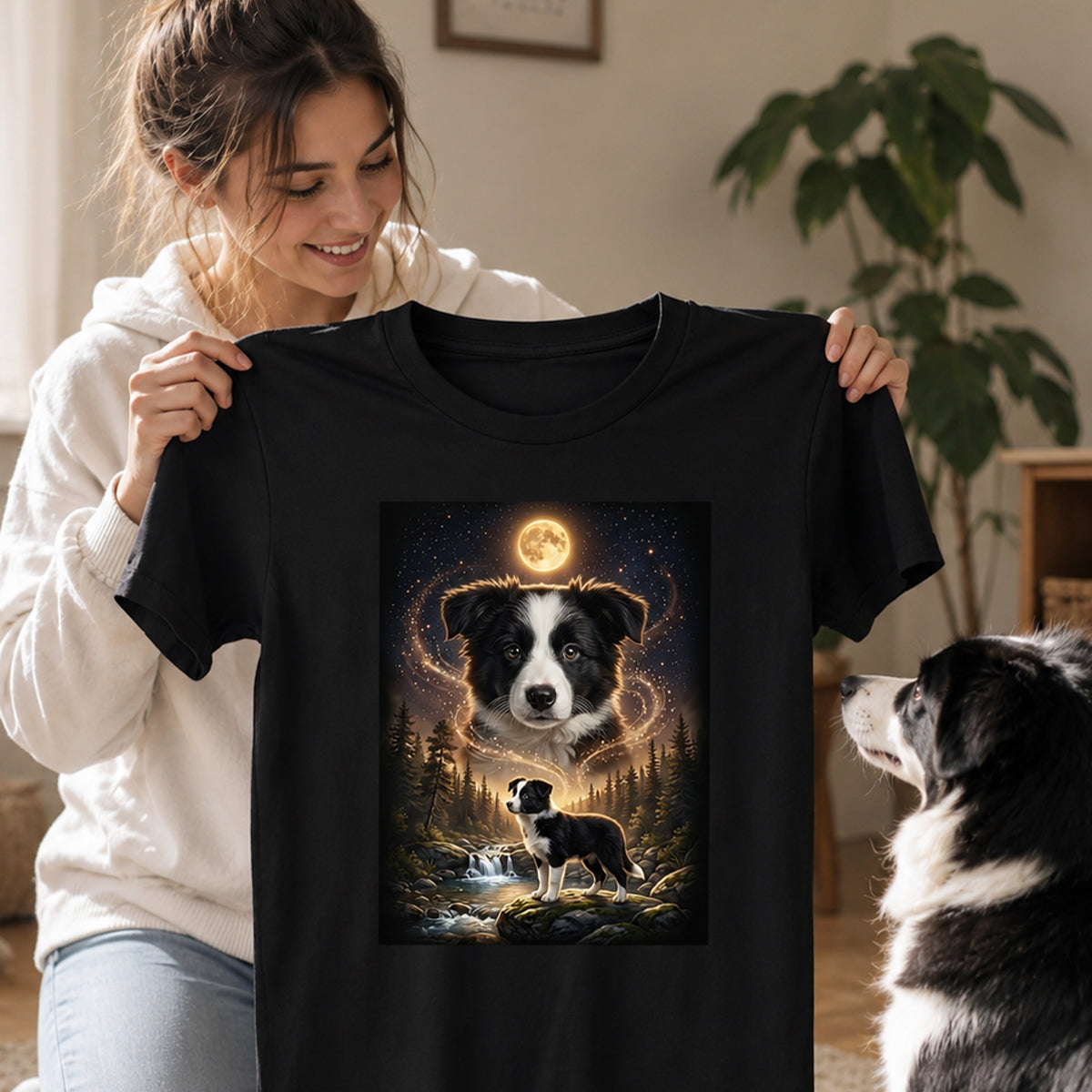 Dog Howling to the Moon - Personalized Shirt - Gift for Dog, Cat Lovers