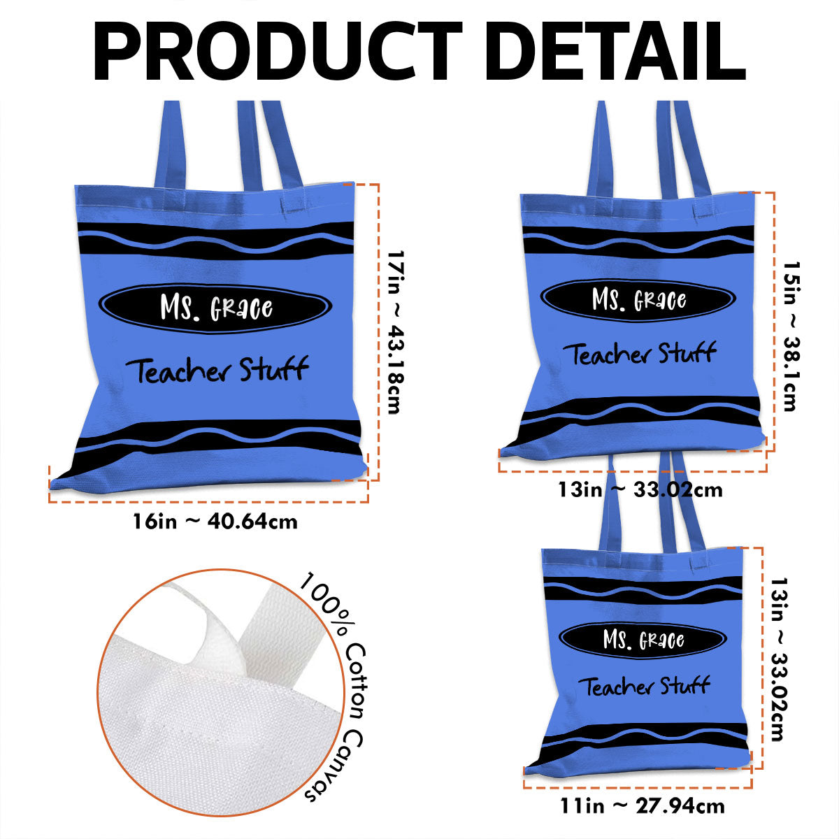 Teacher Crayon Theme It's A Good Day To Teach Tiny Humans - Personalized Tote Bag - Back To School Gift For Teacher