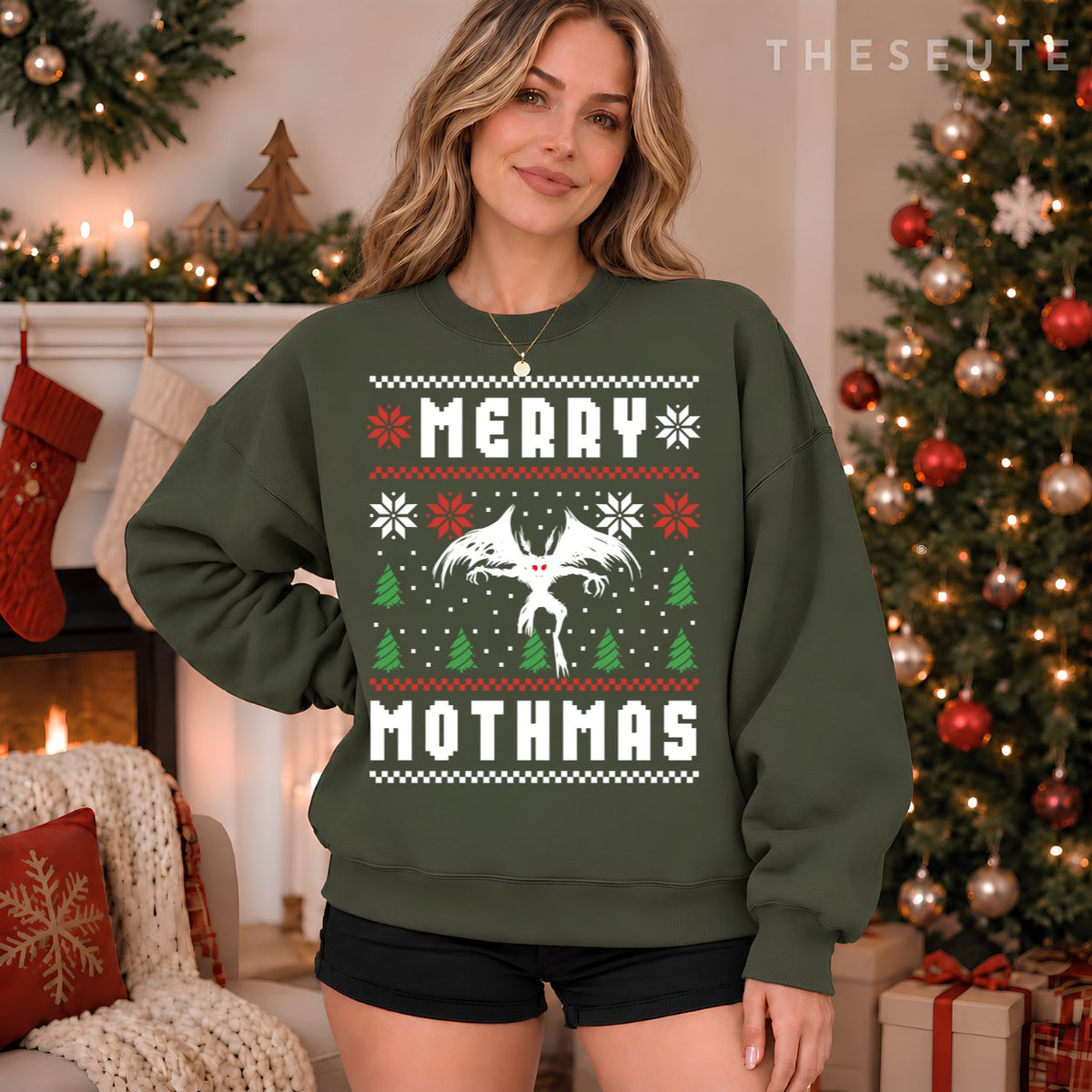 Mothman Ugly Christmas Sweatshirt Funny Sweatshirt