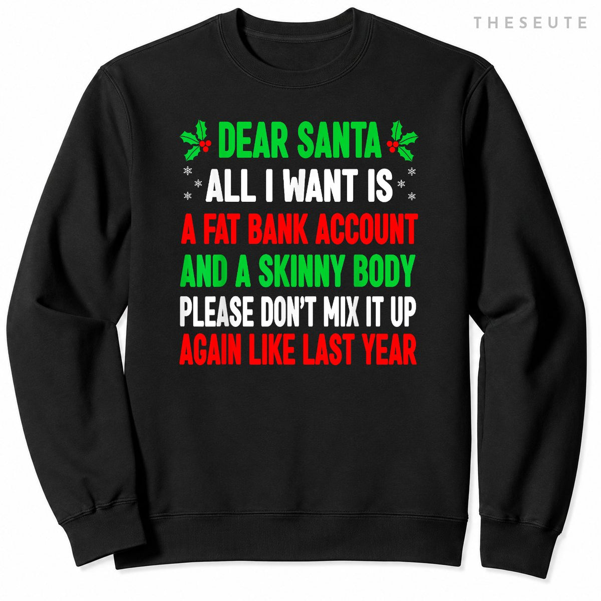 Funny Christmas Shirts For Women Men Adult Dear Santa Sweatshirt