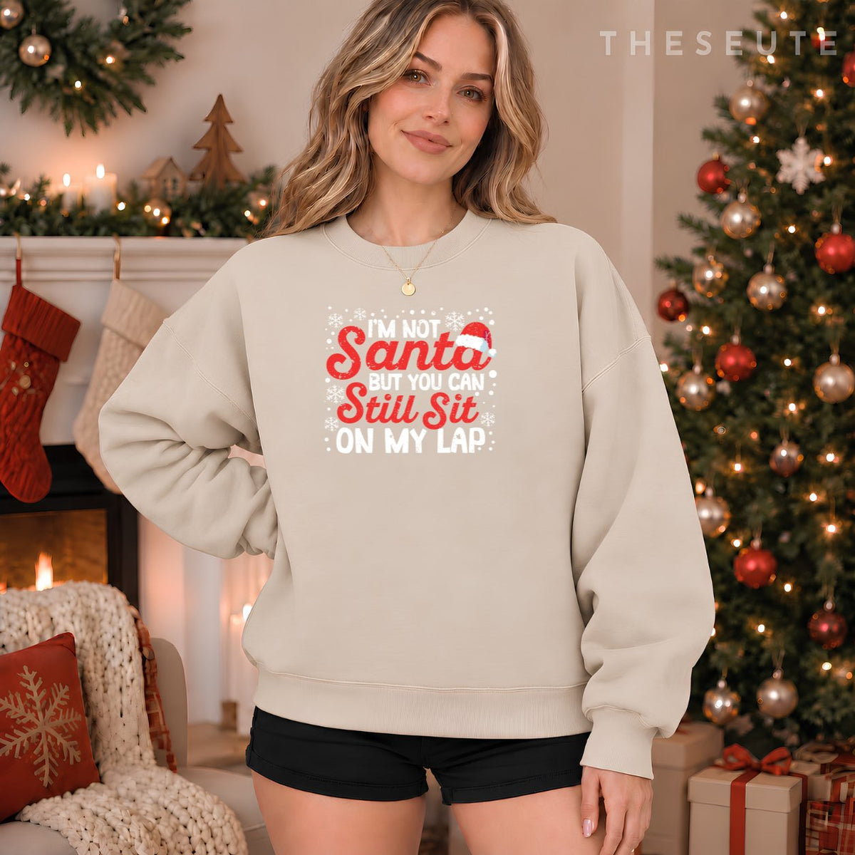 I'm Not Santa But You Can Still Sit On My Lap Christmas PJs Sweatshirt