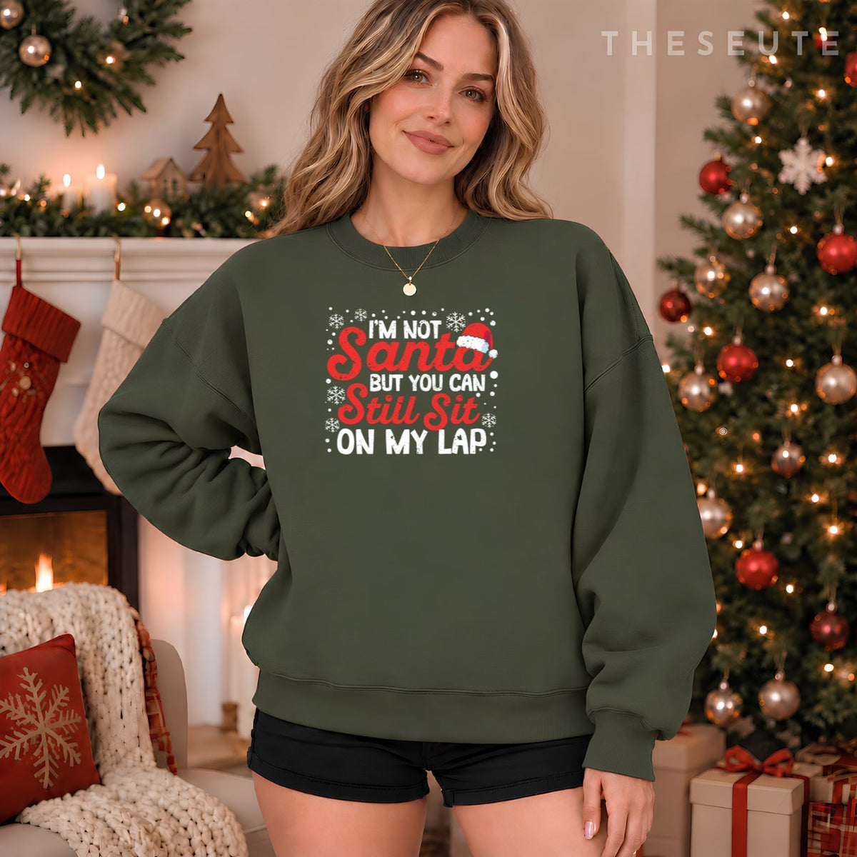 I'm Not Santa But You Can Still Sit On My Lap Christmas PJs Sweatshirt