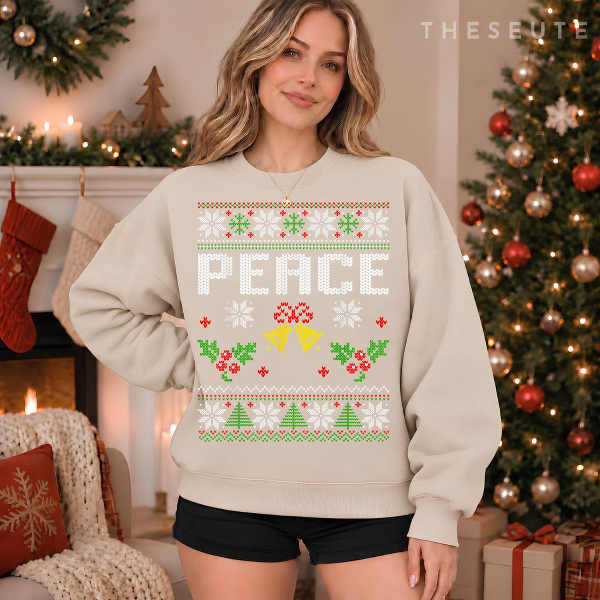 Peace I Come In Peace Couple Matching Ugly Christmas Sweatshirt