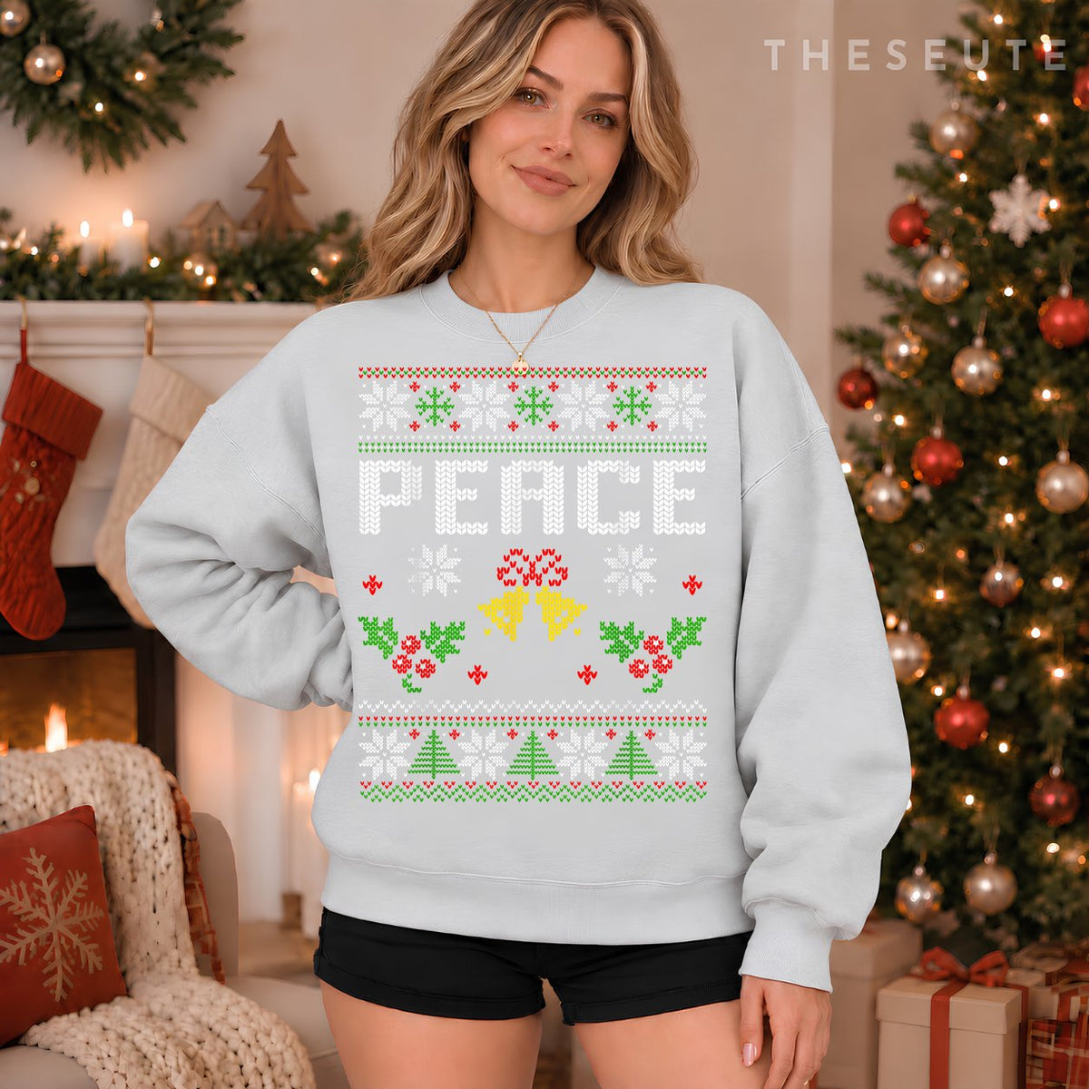 Peace I Come In Peace Couple Matching Ugly Christmas Sweatshirt