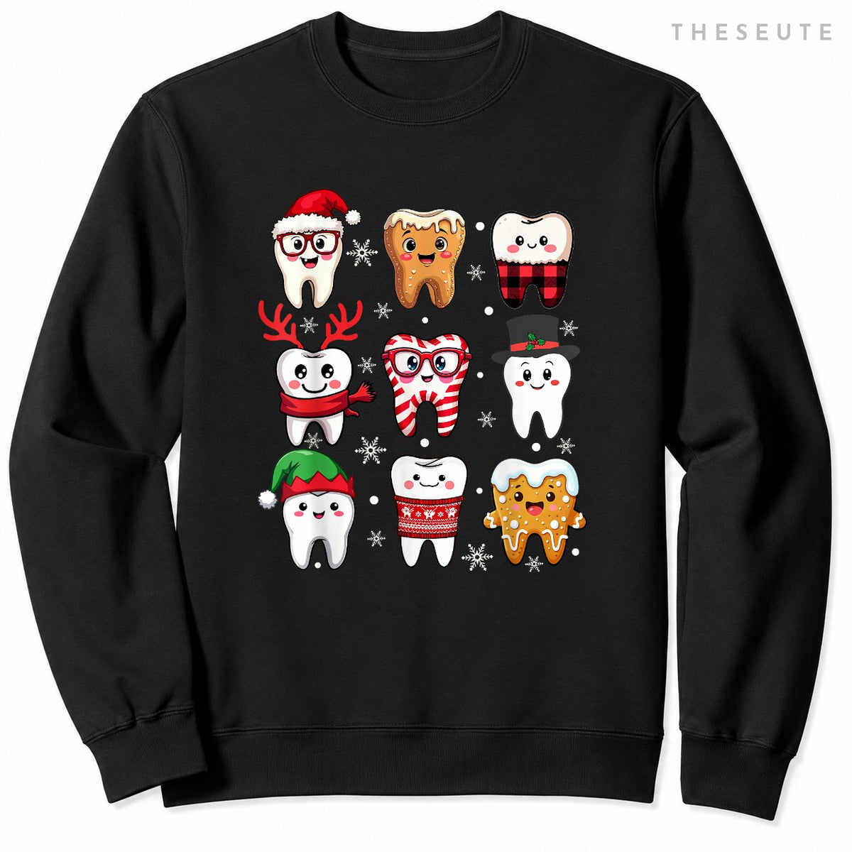 Funny Dental Christmas Cute Teeth Costume Dentist Santa Hat Sweatshirt