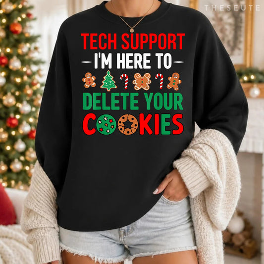 Tech Support Christmas Cookies Women Men Funny Christmas Sweatshirt