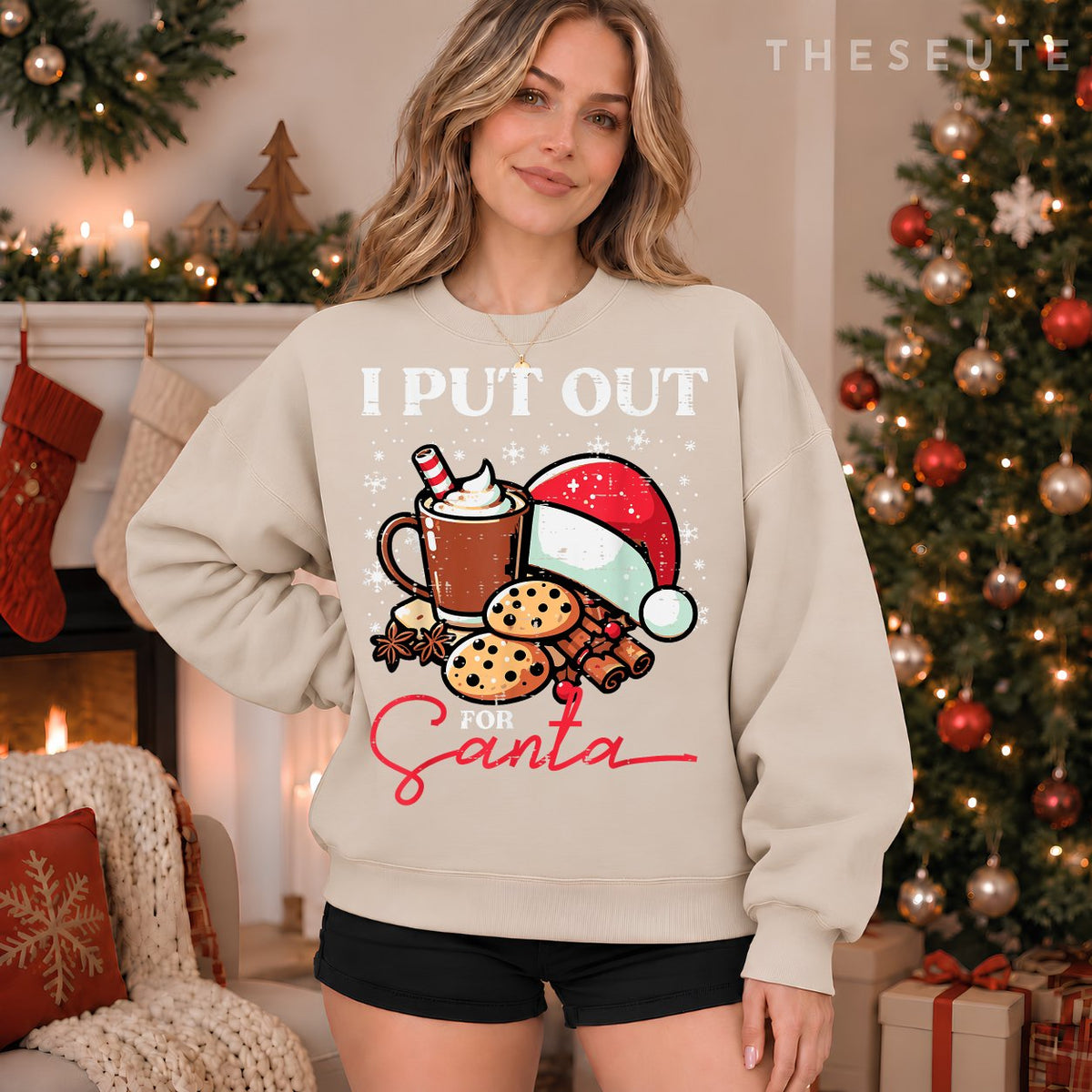 Christmas I Put Out For Santa Funny Xmas Kids Women Men Sweatshirt