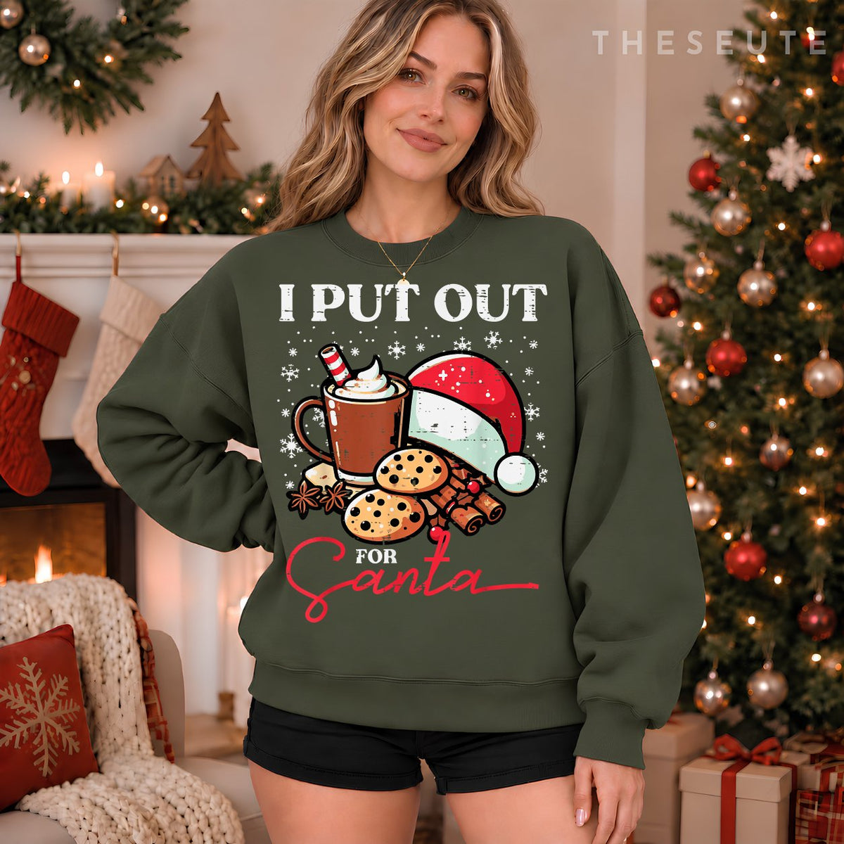 Christmas I Put Out For Santa Funny Xmas Kids Women Men Sweatshirt
