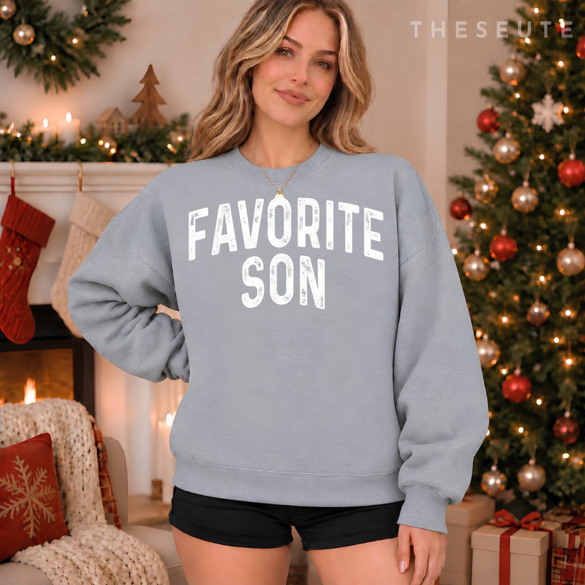 Favorite Son Funny Dad Mom Parents Christmas Sweatshirt