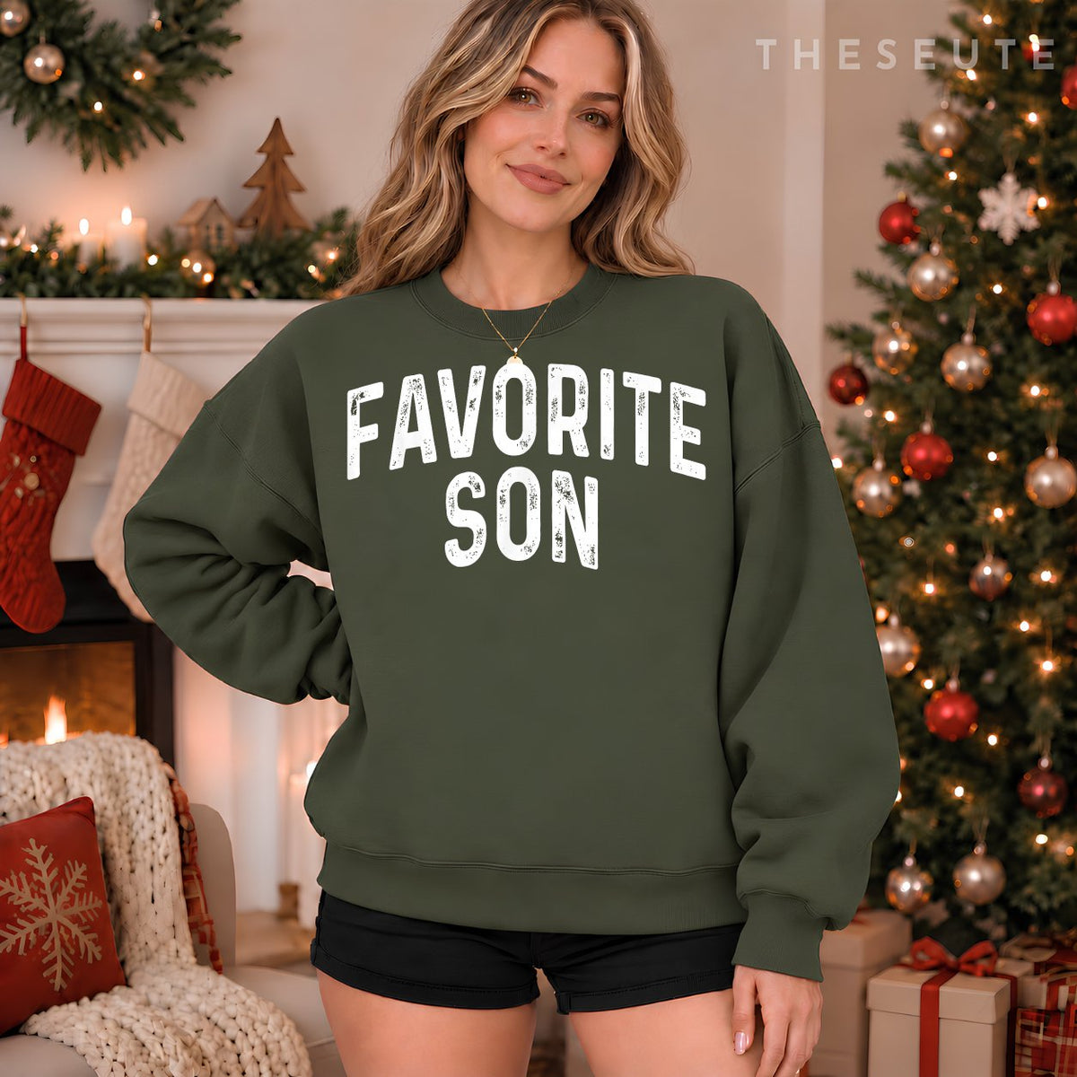 Favorite Son Funny Dad Mom Parents Christmas Sweatshirt