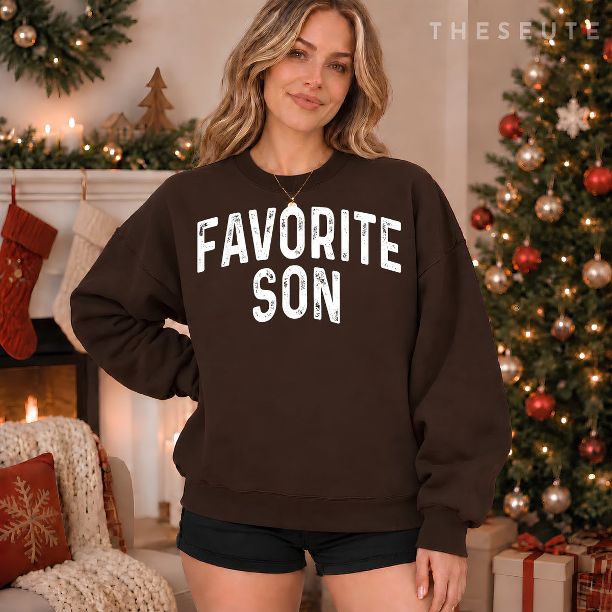Favorite Son Funny Dad Mom Parents Christmas Sweatshirt