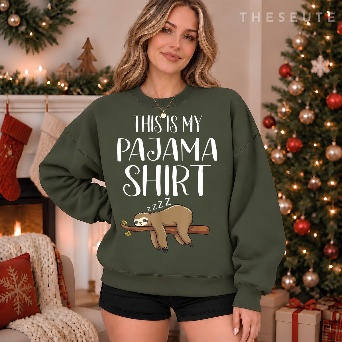 This Is My Pajama Sloth Sweatshirt Funny Sleepover Gift Sweatshirt