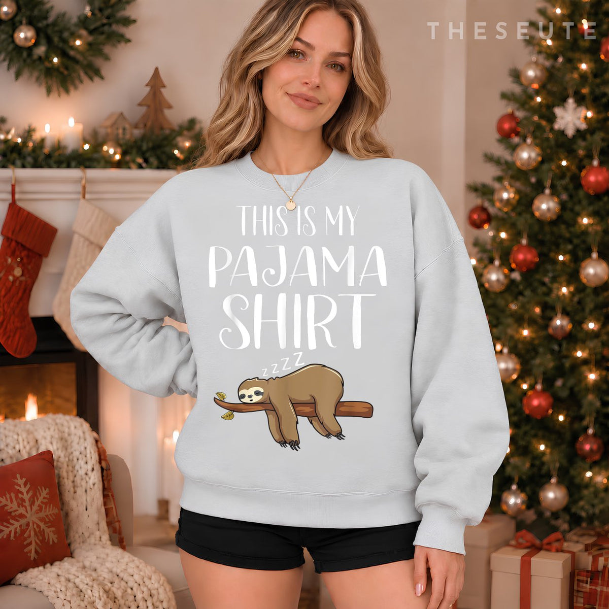 This Is My Pajama Sloth Sweatshirt Funny Sleepover Gift Sweatshirt