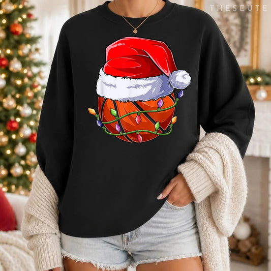 Basketball Christmas Boy Apparel, Funny Santa Sport Men Kids Sweatshirt