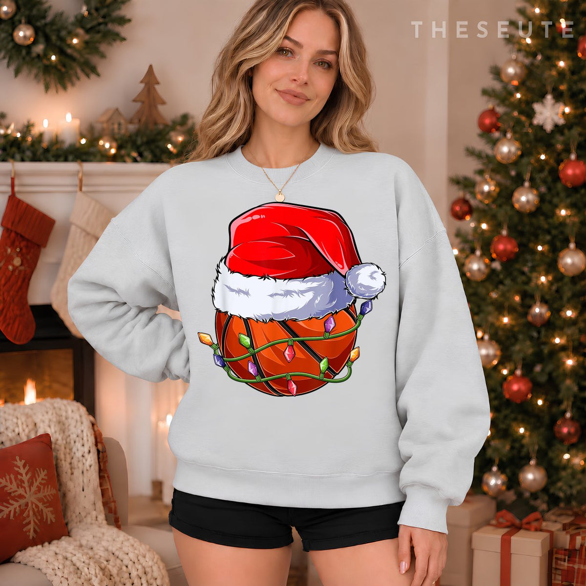 Basketball Christmas Boy Apparel, Funny Santa Sport Men Kids Sweatshirt