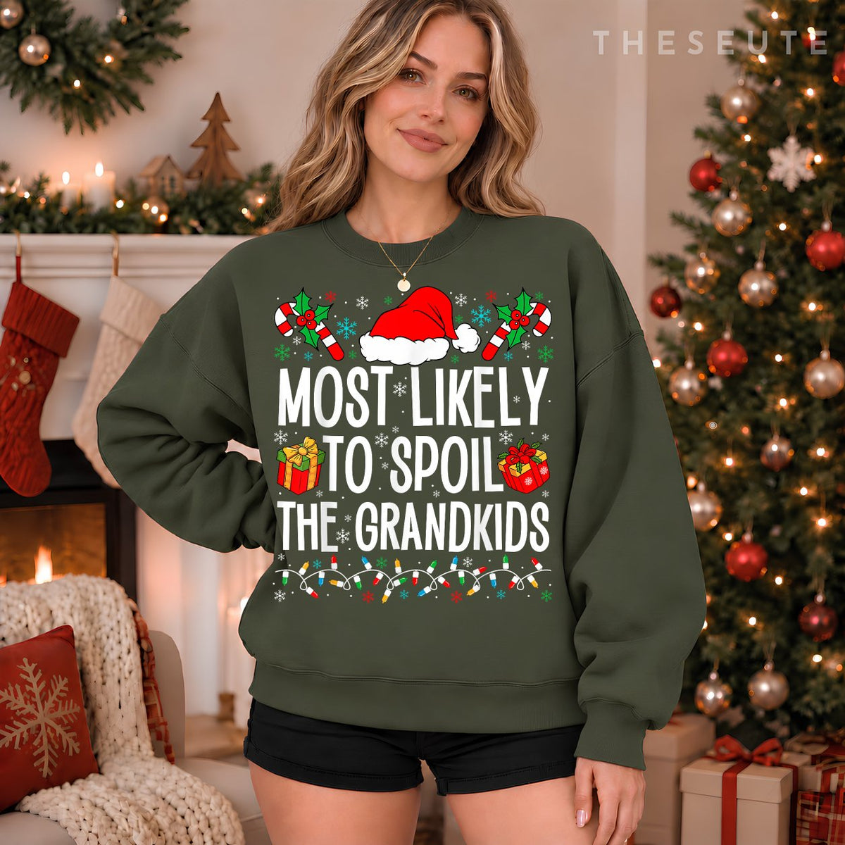 Most Likely To Spoil The Grandkids Funny Christmas Grandma Sweatshirt