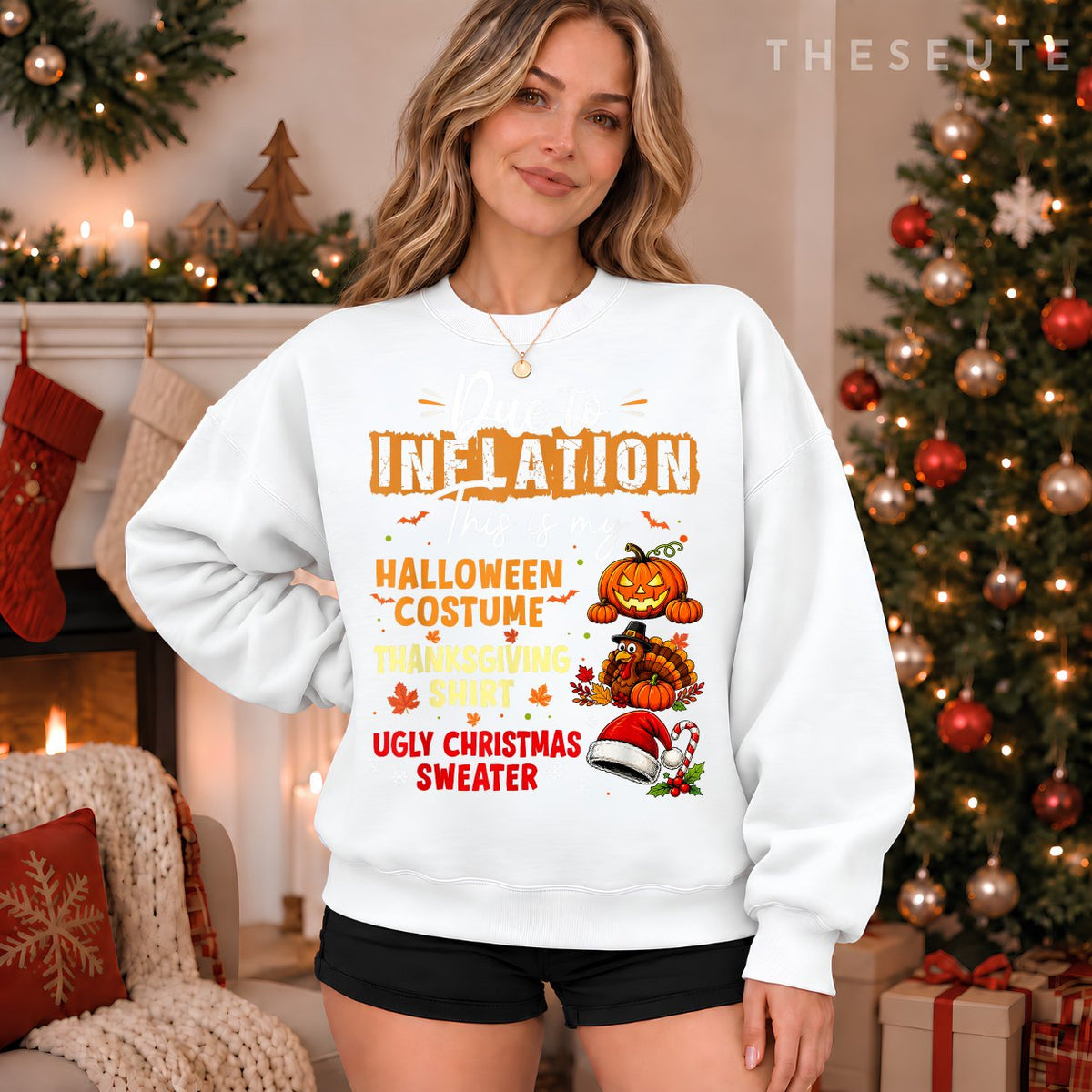 This is My Funny Halloween Thanksgiving Christmas Costume Sweatshirt