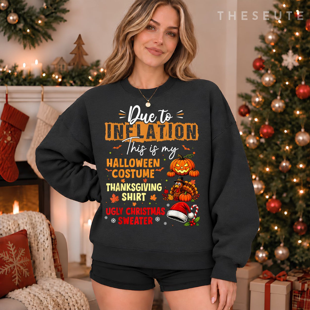 This is My Funny Halloween Thanksgiving Christmas Costume Sweatshirt