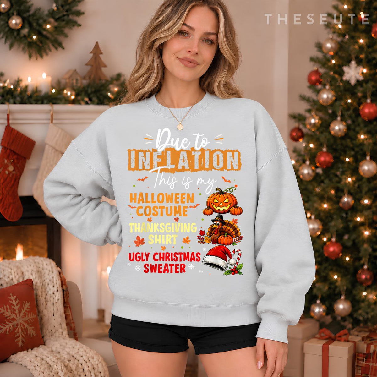 This is My Funny Halloween Thanksgiving Christmas Costume Sweatshirt