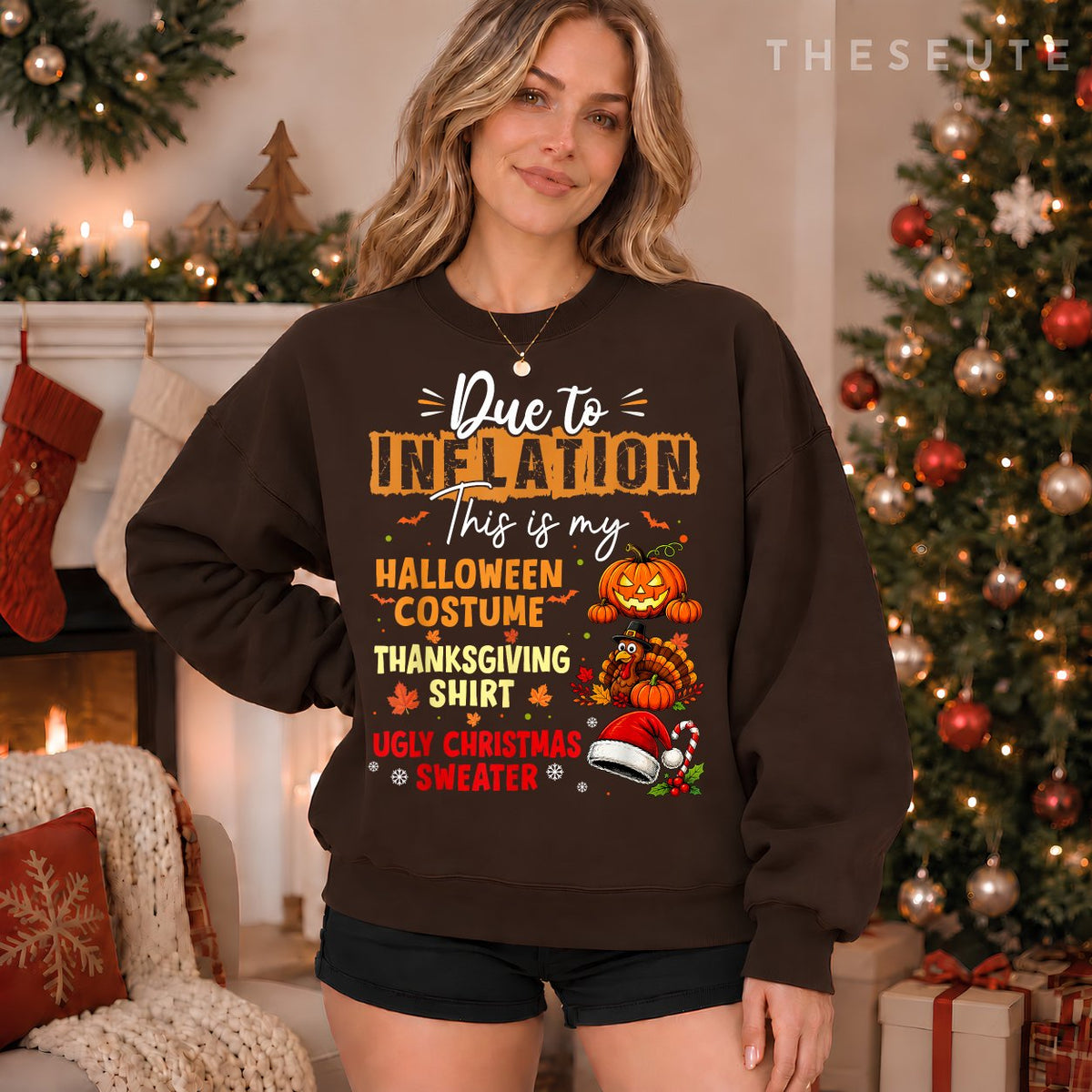 This is My Funny Halloween Thanksgiving Christmas Costume Sweatshirt