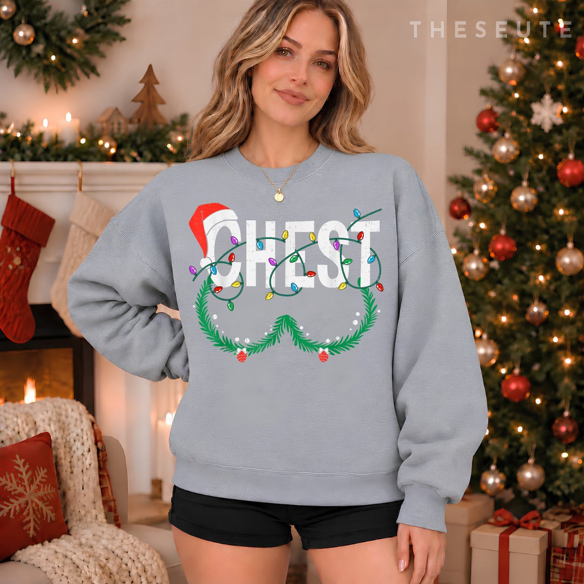 Chest Nuts Christmas Funny Matching Couple Chestnuts Xmas Sweatshirt