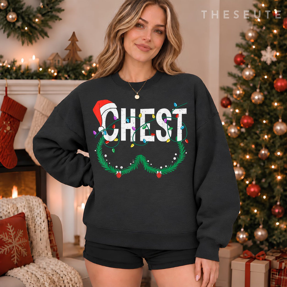 Chest Nuts Christmas Funny Matching Couple Chestnuts Xmas Sweatshirt