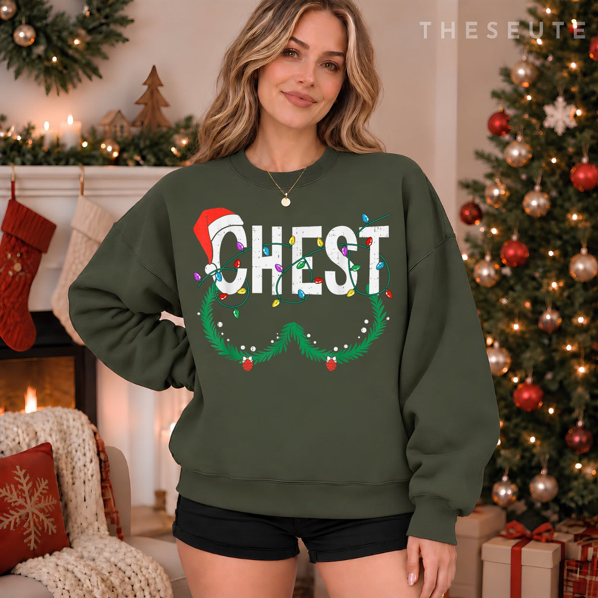 Chest Nuts Christmas Funny Matching Couple Chestnuts Xmas Sweatshirt