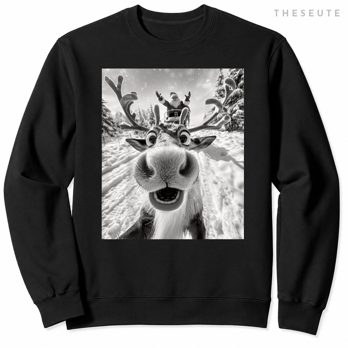 Funny Reindeer Selfie Christmas Sweatshirt