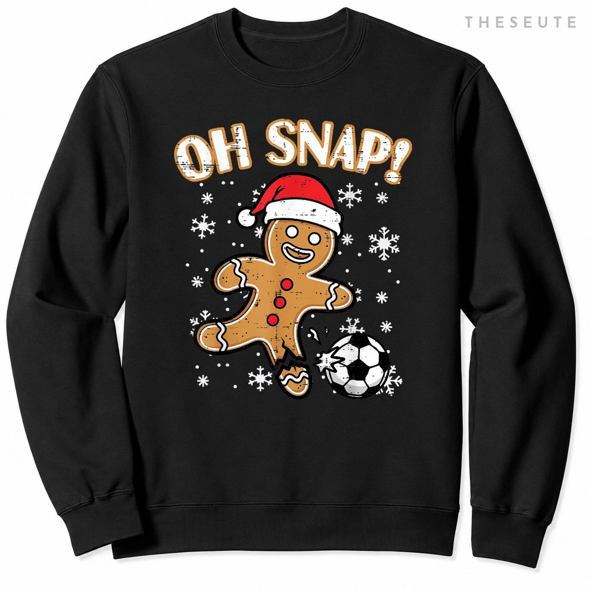 Christmas Gingerbread Soccer Oh Snap Funny Xmas Boys Kid Men Sweatshirt