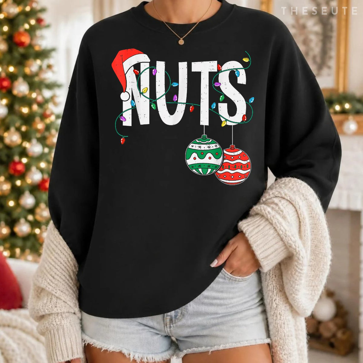 Chest Nuts Christmas Funny Matching Couple Chestnuts Xmas Sweatshirt