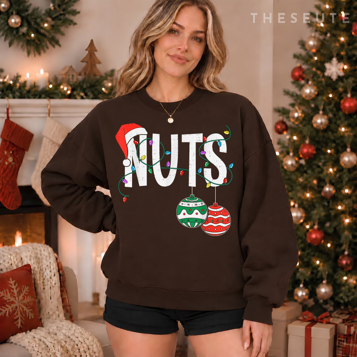 Chest Nuts Christmas Funny Matching Couple Chestnuts Xmas Sweatshirt