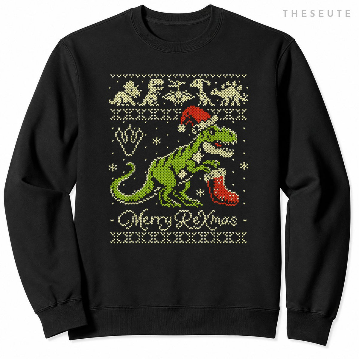Dinosaur Ugly Christmas Sweatshirt - Funny Christmas Sweatshirt