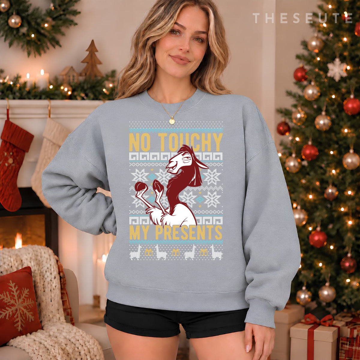 Disney Emperor's New Groove Kuzco No Touchy Ugly Christmas Sweatshirt