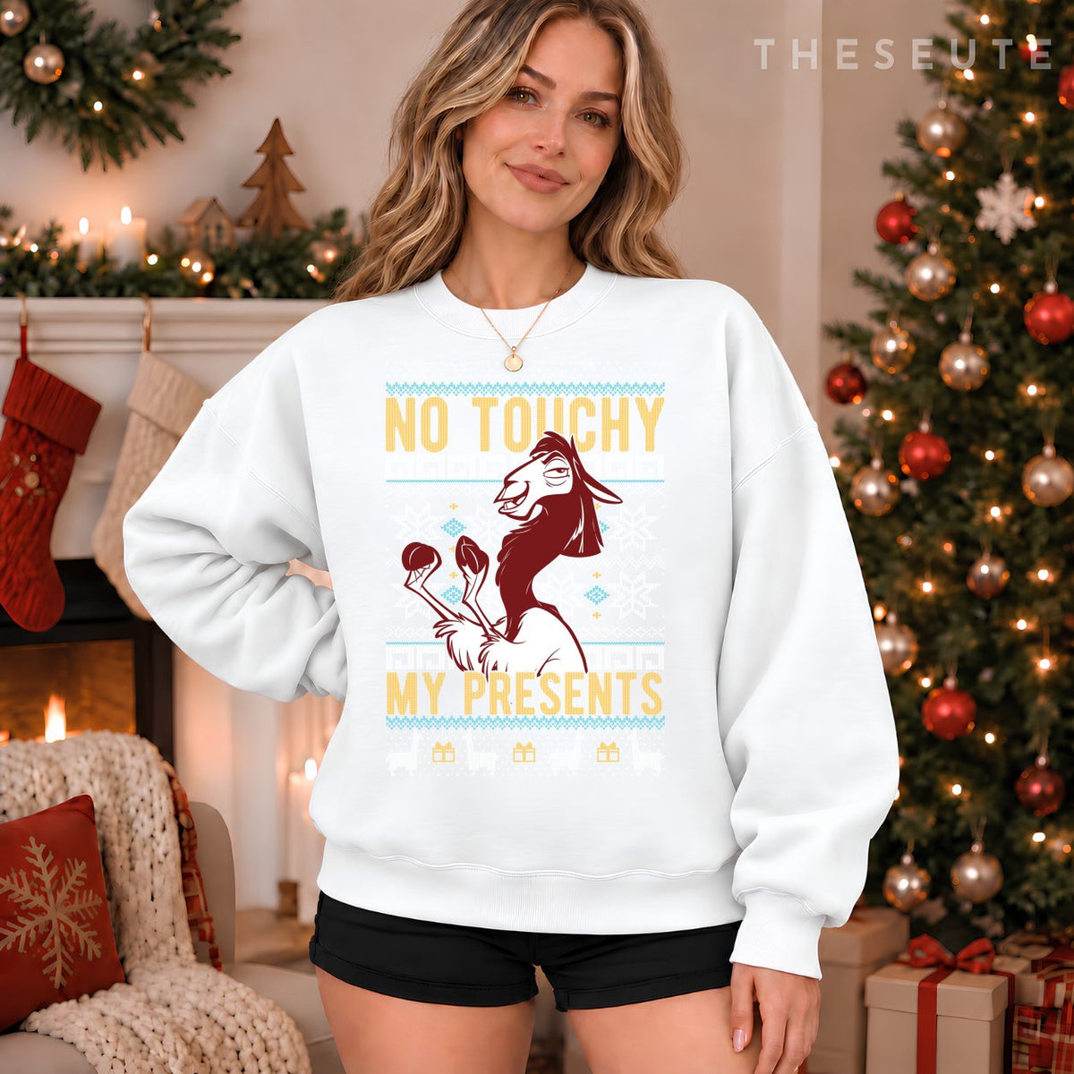 Disney Emperor's New Groove Kuzco No Touchy Ugly Christmas Sweatshirt