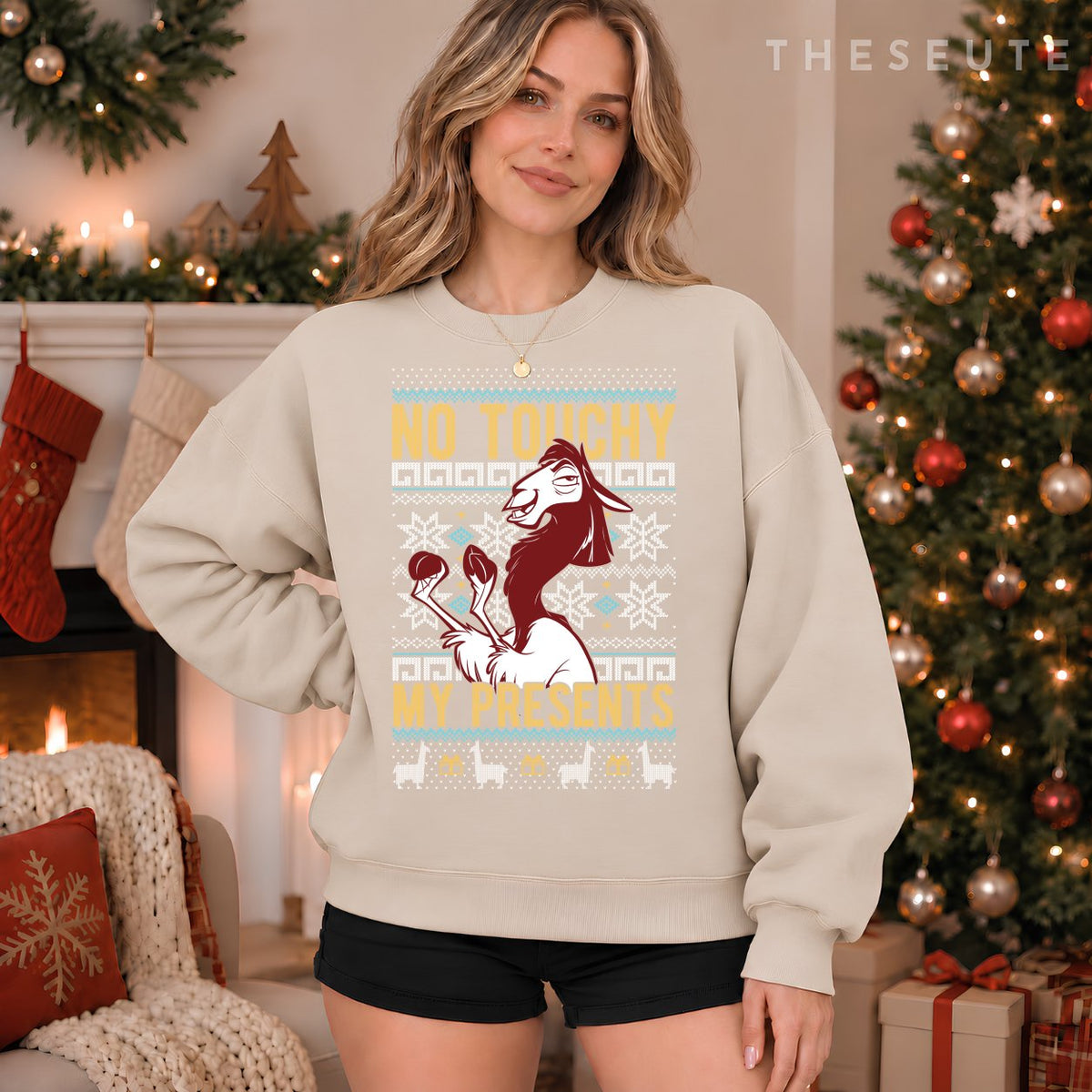 Disney Emperor's New Groove Kuzco No Touchy Ugly Christmas Sweatshirt