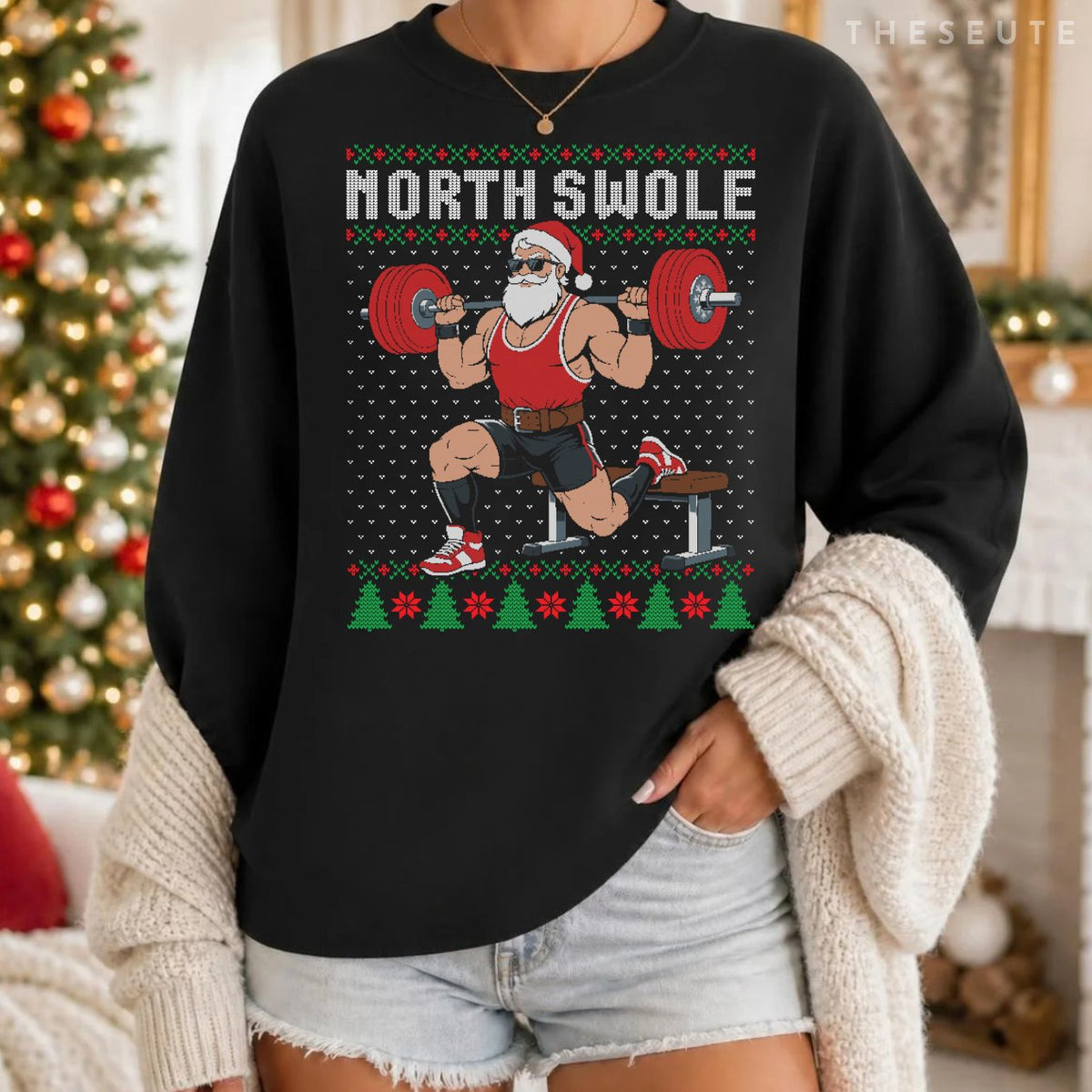 North swole, Christmas gym ugly Sweatshirt