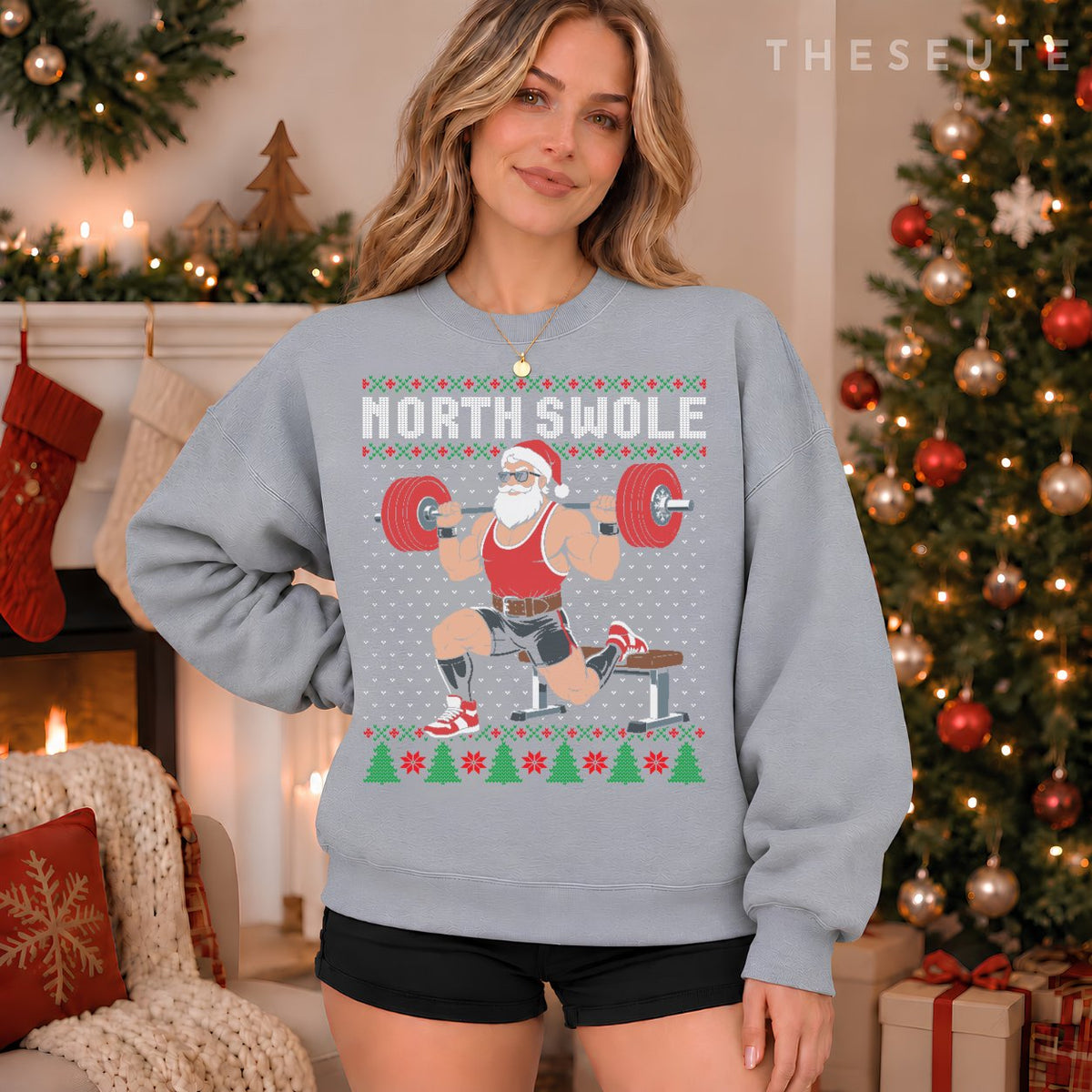 North swole, Christmas gym ugly Sweatshirt