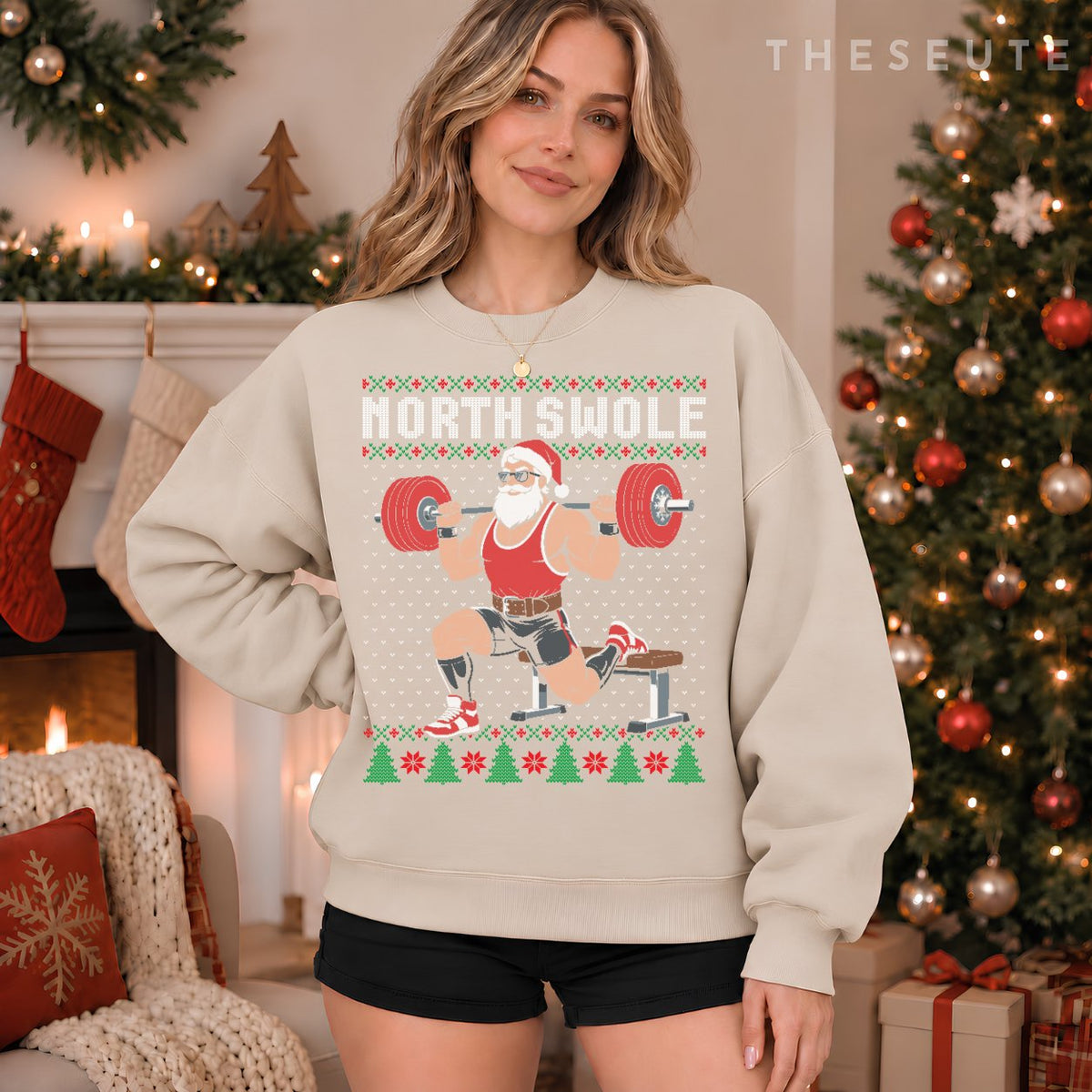 North swole, Christmas gym ugly Sweatshirt