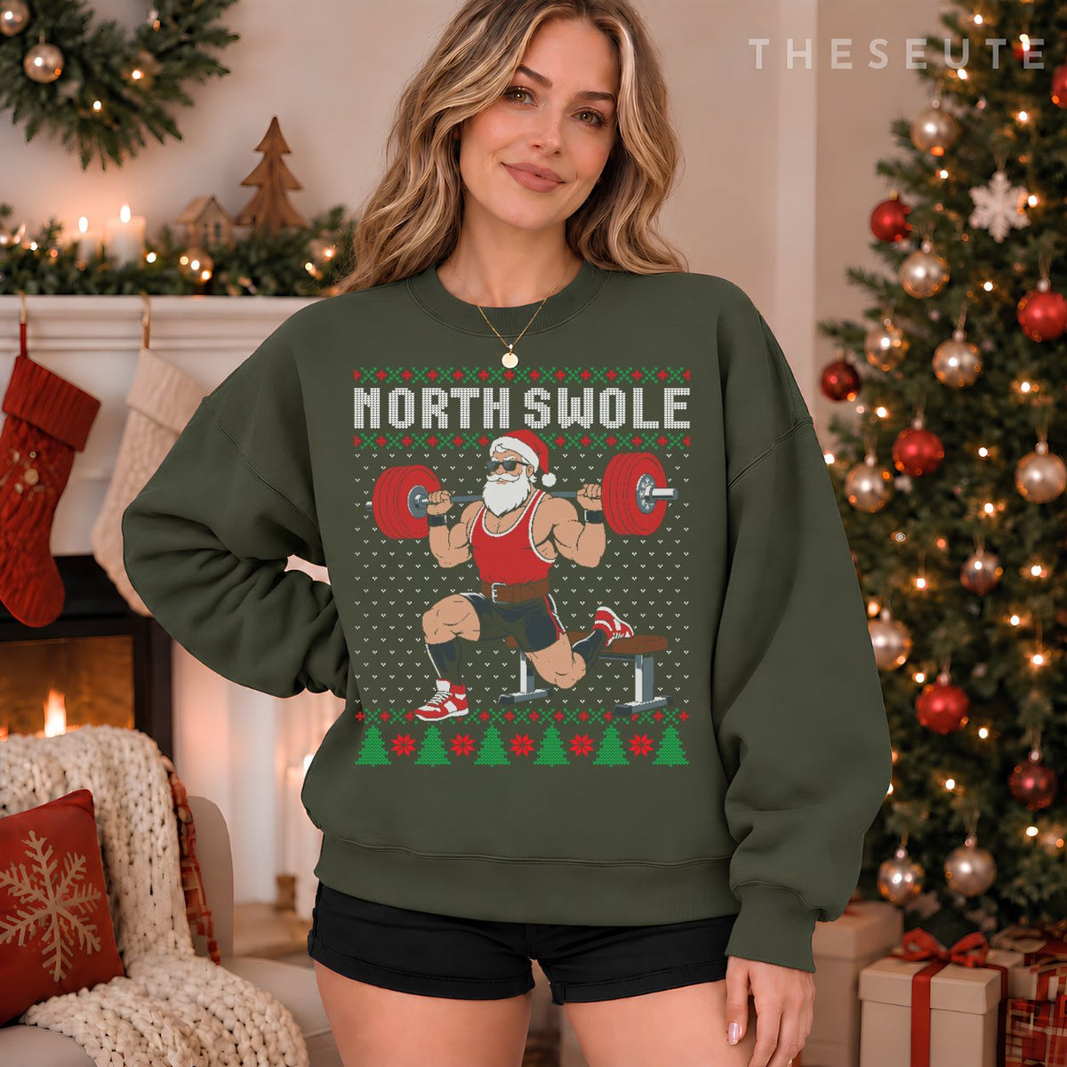 North swole, Christmas gym ugly Sweatshirt