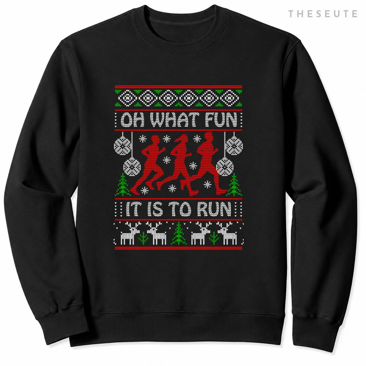 Running Christmas Gift Idea What Fun It Is To Run Funny Ugly Sweatshirt
